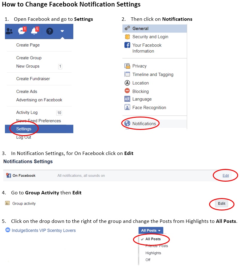 Changing Facebook Closed Group Notification Settings